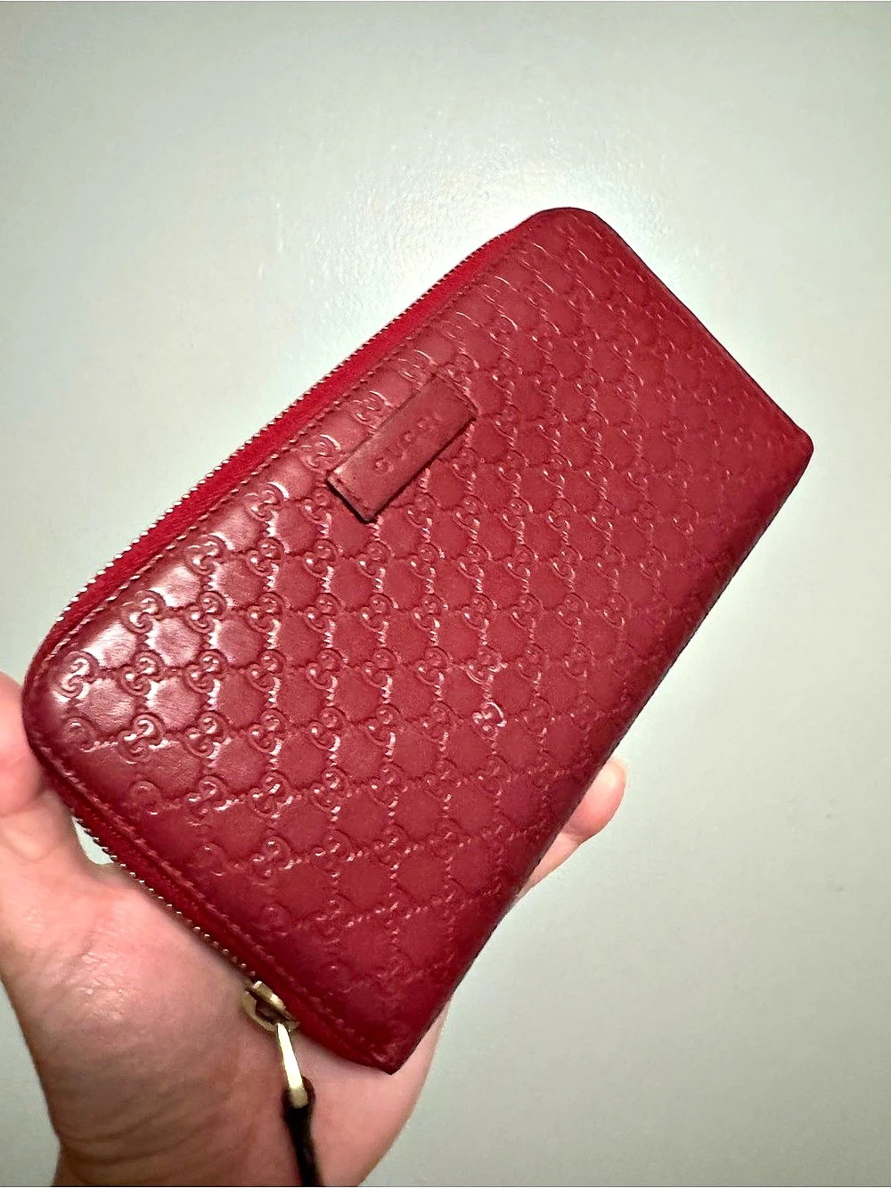 Gucci Microguccissima Zip Around Wallet Red